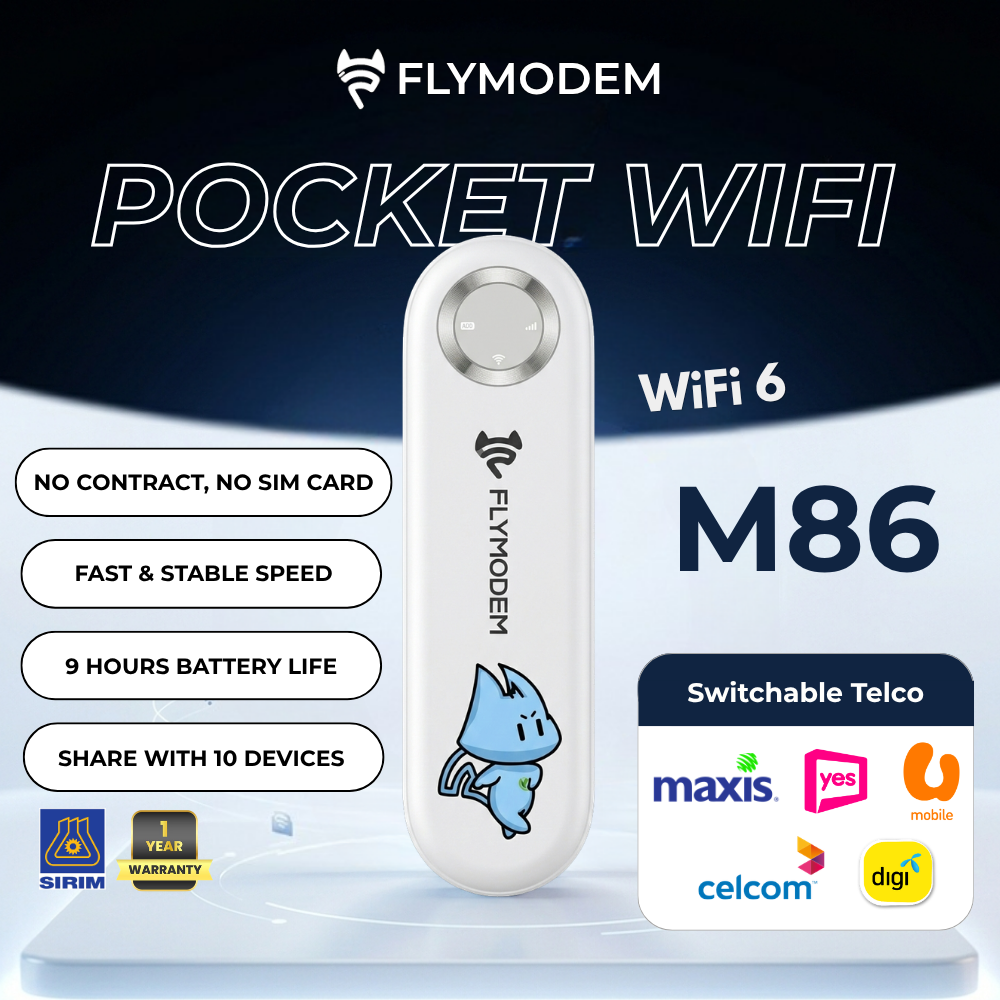 FlyModem M86 Pocket WiFi Hotspot 4G LTE Portable Travel Wifi