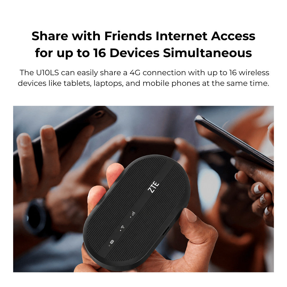 ZTE U10LS 4G LTE Pocket WiFi Portable MiFi Direct SIM