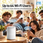 ZTE G5B 5G Router Indoor 5G CPE Router Wi-Fi 6 Up to 3600Mbps | Support 64 Users | 2 Lan Ports